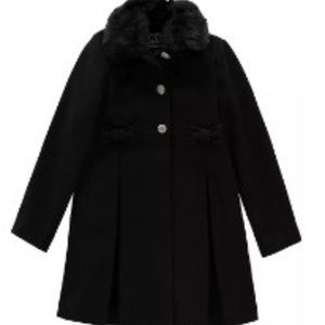 NWT BigGirl SRothschild Detachable Faux Fur Trim Collar & bow-7/8, 10/12, 14, 16